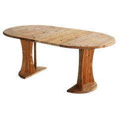 vintage dining table  table  pine  70's  extendable