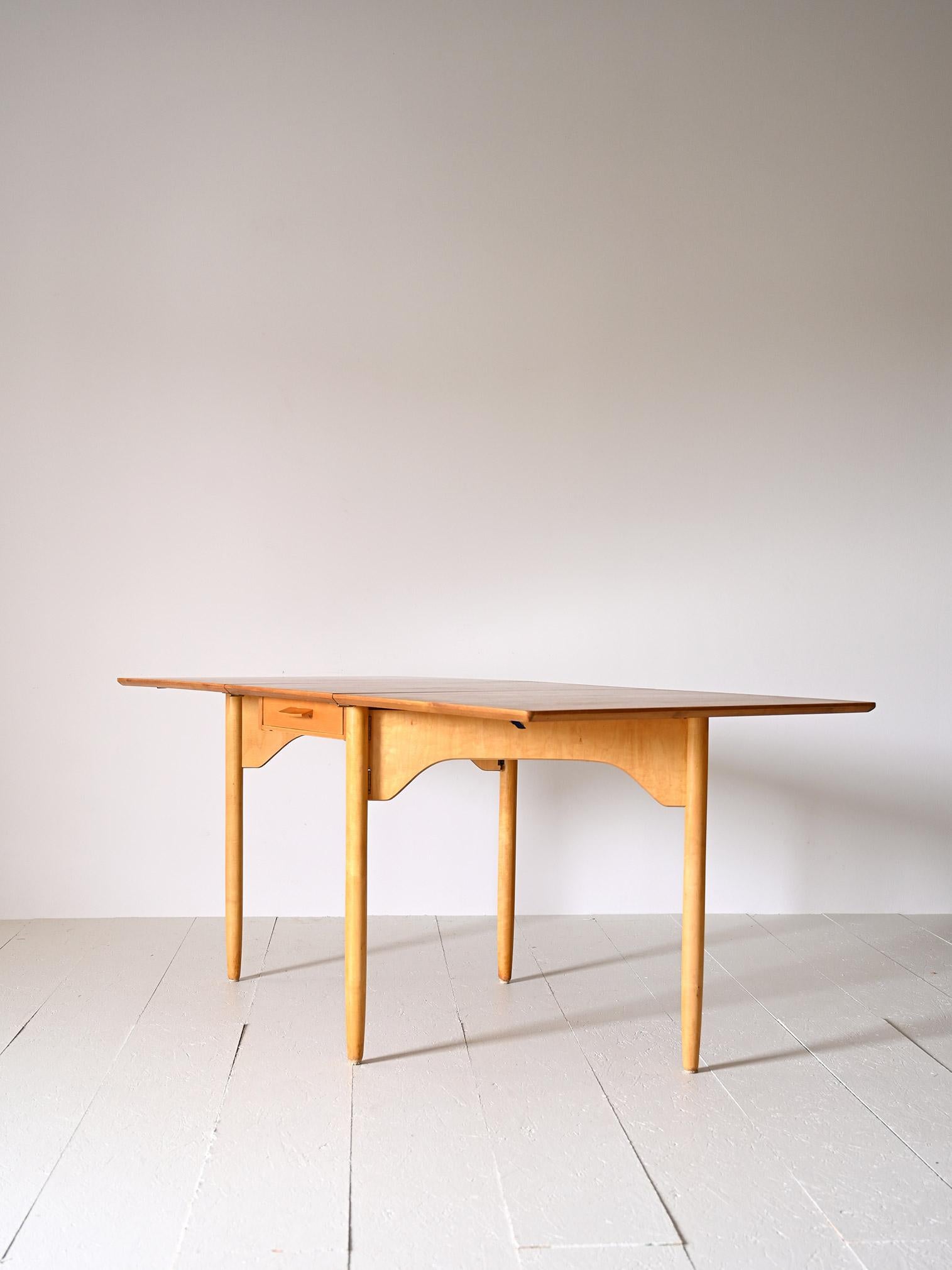 Scandinavian Vintage dining table with wings For Sale