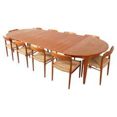 Table de salle à manger vintage XXXL  Teck  extensible  325 cm