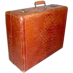 Vintage Dionite Genuine Leather Luggage in Alligator Look