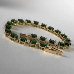 Vintage Diopside and 9 Carat Gold Bracelet