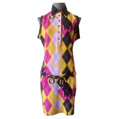 Vintage  Dior “Argyle Collection” Sleeveless Polo Dress, Arlequin Golf Pattern