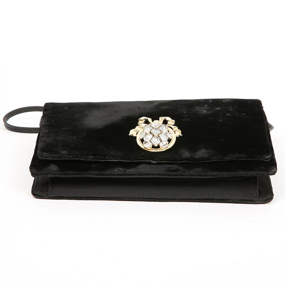 Vintage Dior Black Evening Bag With Rhinestones 6