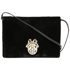 Retro Dior Black Evening Bag With Rhinestones