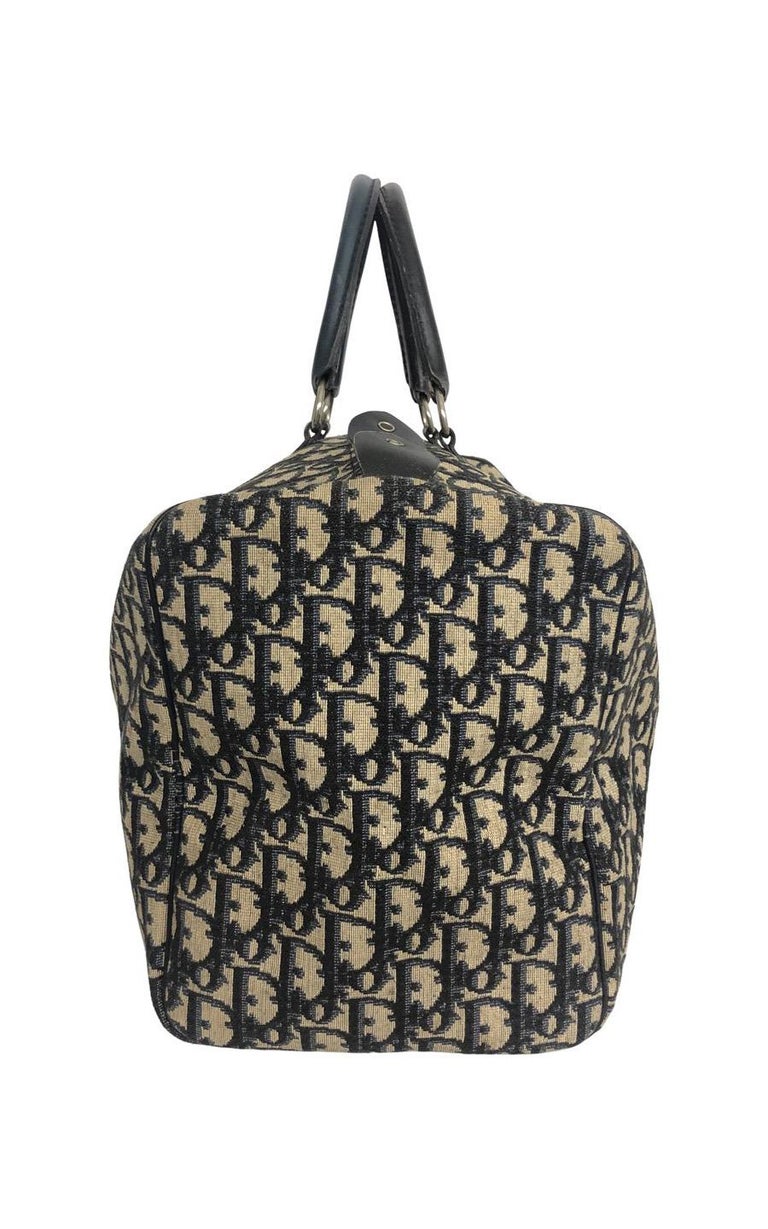 Vintage Dior Bowling Bag Obliquecanvas Navy For Sale at 1stDibs dior