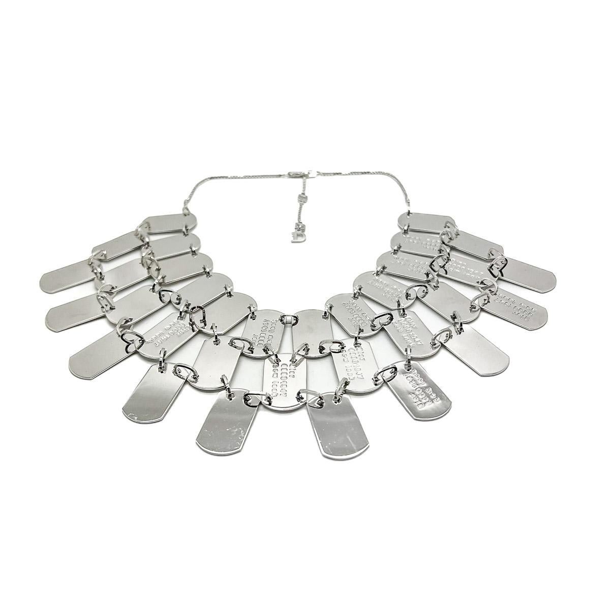 Vintage Dior by Galliano New Look Dog Tag Bib 1990s For Sale 2