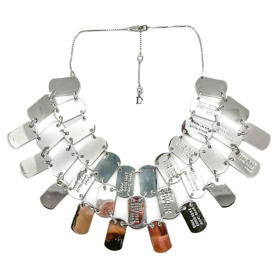 Vintage Dior by Galliano New Look Dog Tag Bib 1990s For Sale