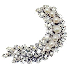 Vintage Dior Kristall Perle Brosche 1970er