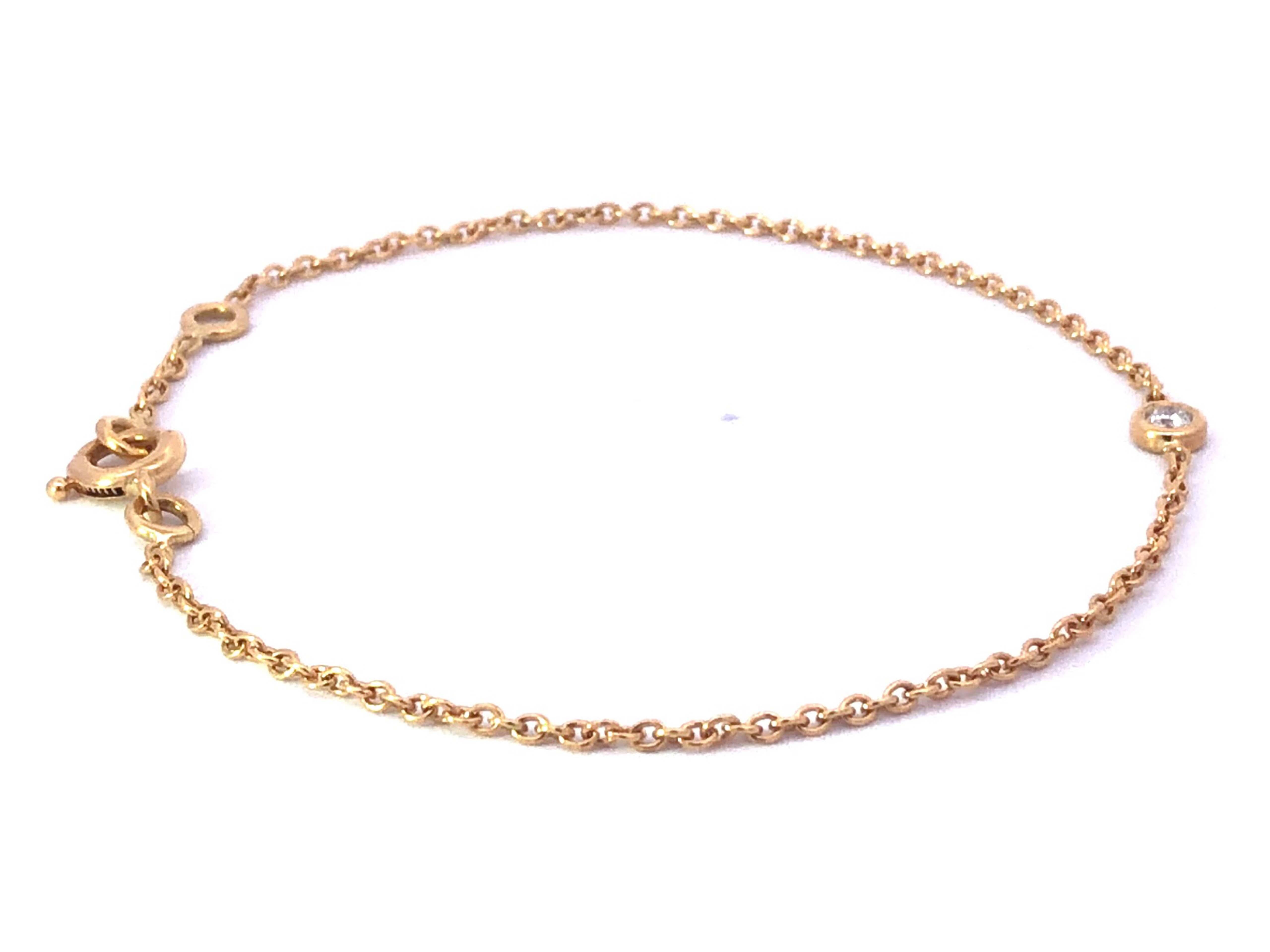 Modern Vintage Dior Diamonds by the Yard Adjustable Bracelet in 18k Yellow Gold For Sale