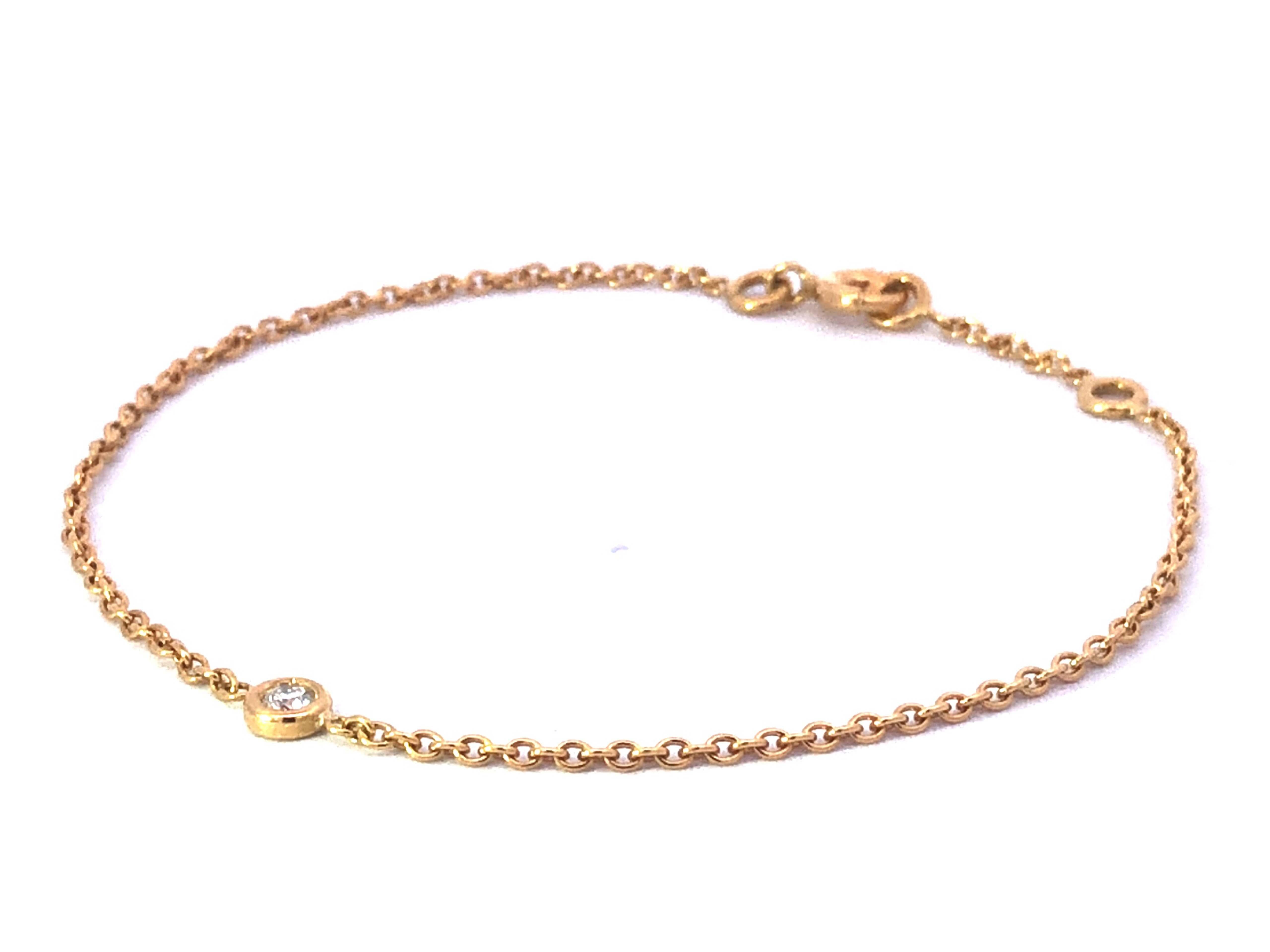 Round Cut Vintage Dior Diamonds by the Yard Adjustable Bracelet in 18k Yellow Gold For Sale