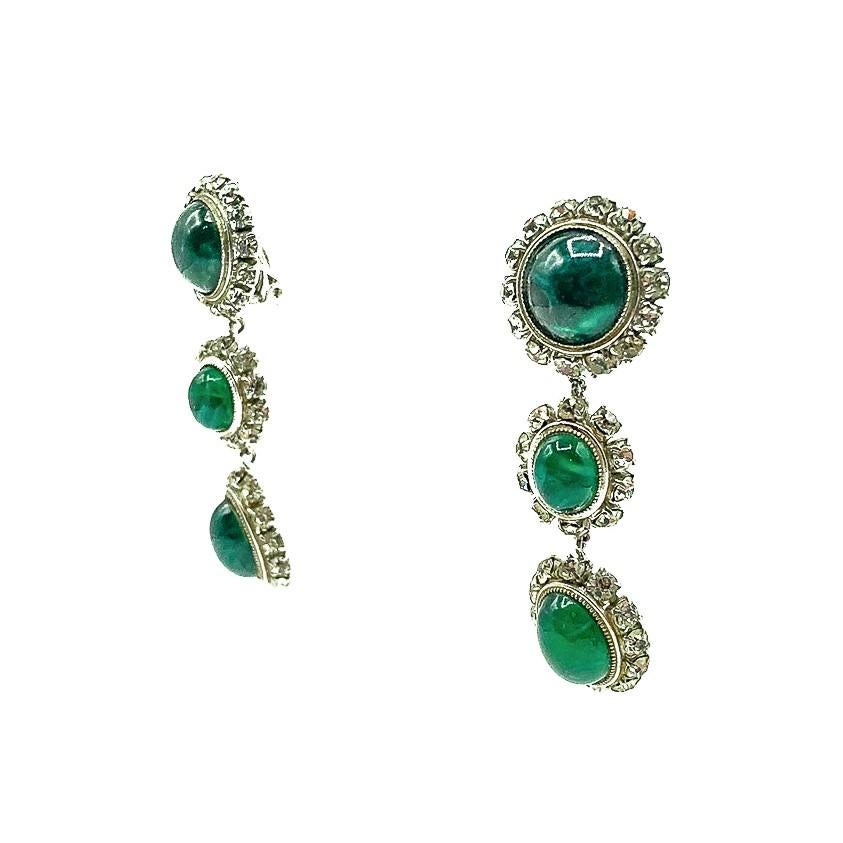 vintage emerald drop earrings