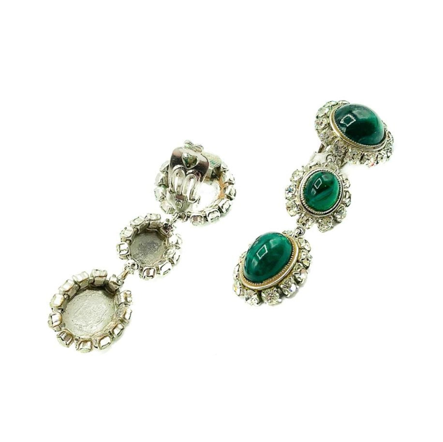 Vintage Dior Emerald Drop Earrings 1966 For Sale at 1stDibs