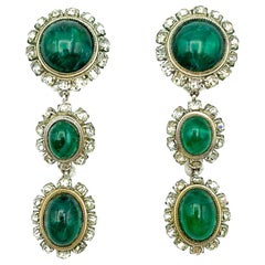 Vintage Dior Smaragd-Tropfen-Ohrringe 1966