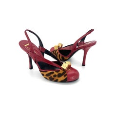 Vintage By By F&F Vintage F&F Vintage F&F Vintage F&F Vintage F&F Vintage F&F Vintage F&F Vintage Galliano Gambler Dice Leopard Print Escarpins 38.5