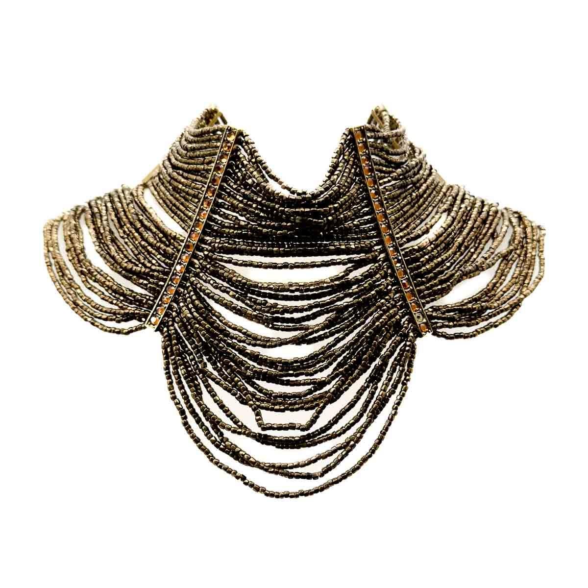 Collar gargantilla vintage Dior Galliano Bronce Masai Años 90 en venta 4