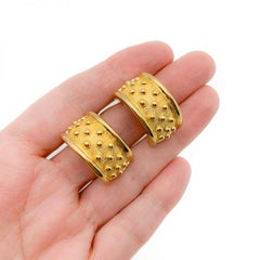 Vintage Dior Gold Bobble Curve Earrings 1980s