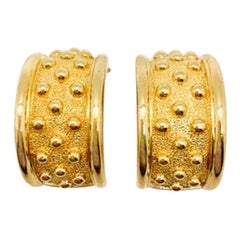 Vintage Dior Gold Curve Bobble Earrings 1980s