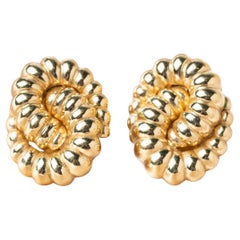 Pendientes de clip de cuerda vintage Dior en tono dorado