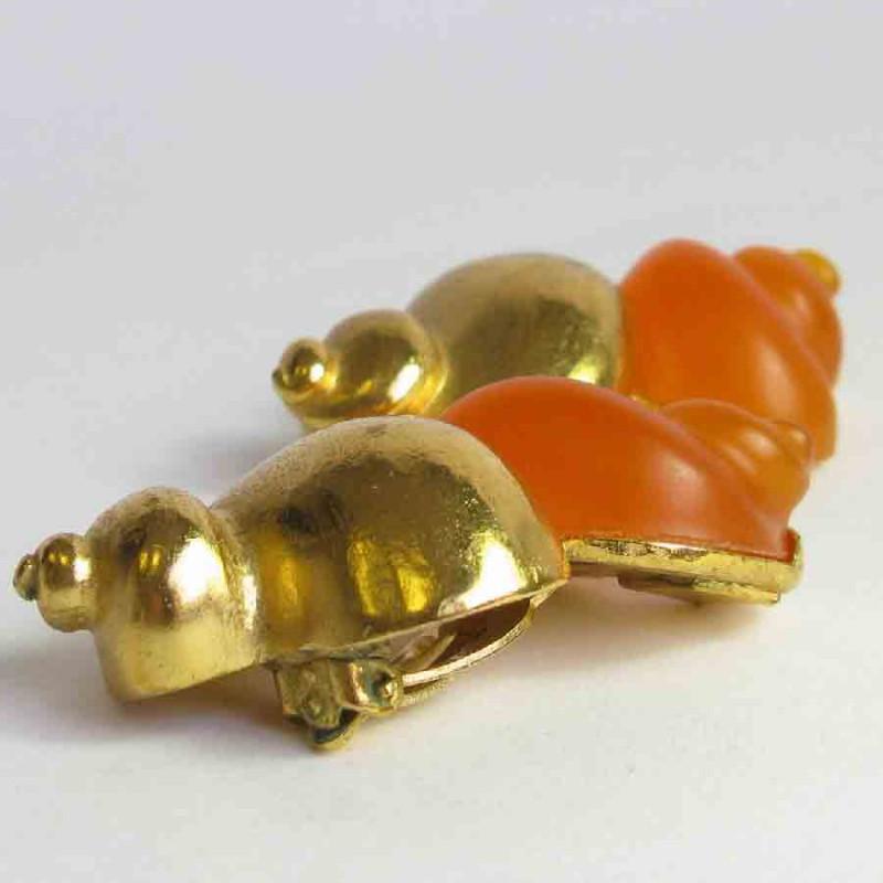 Women's Vintage Dior Golden And Coral Clips
