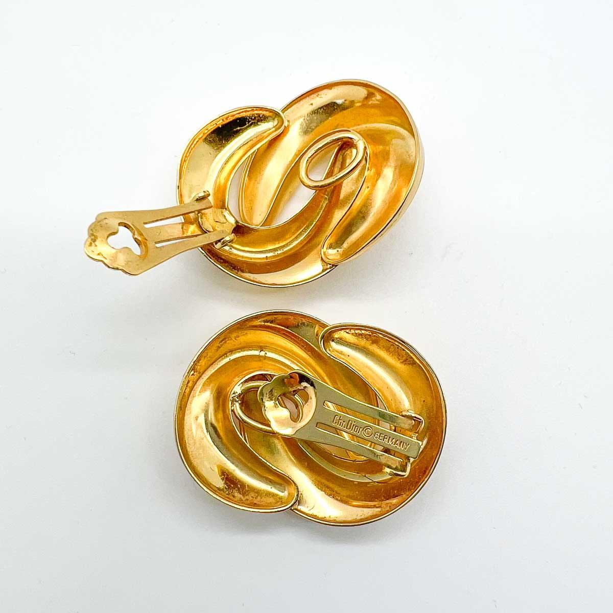 Vintage Dior Grande Love Knot Earrings 1980s For Sale 1