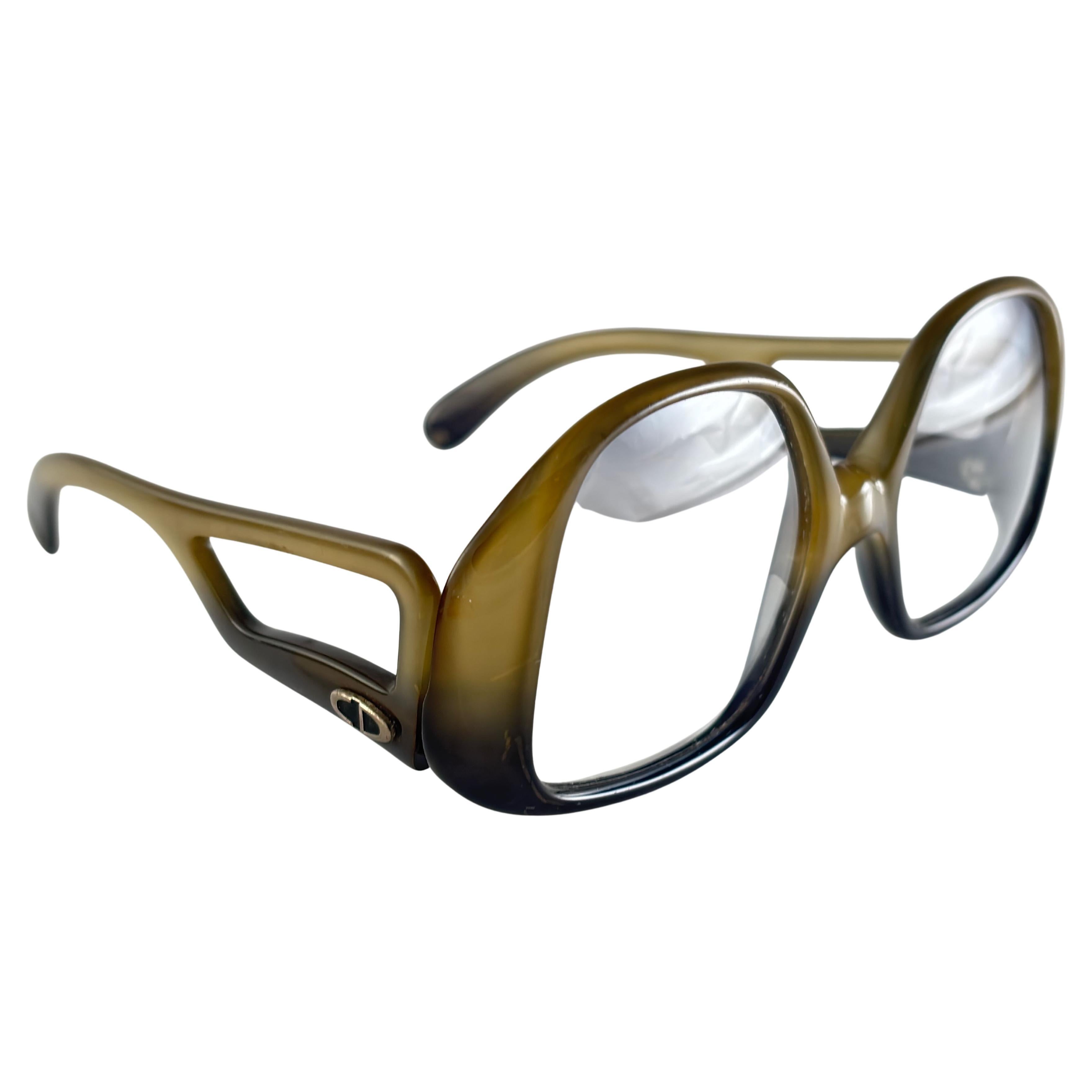 Lunettes de soleil vintage Dior Green Cut Outs Optyl Germany 1970's