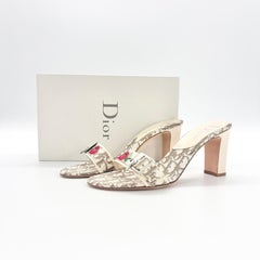 Vintage Dior John Galliano 2005 Diorissimo Schloss und Schlüssel Monogram Mules 39,5