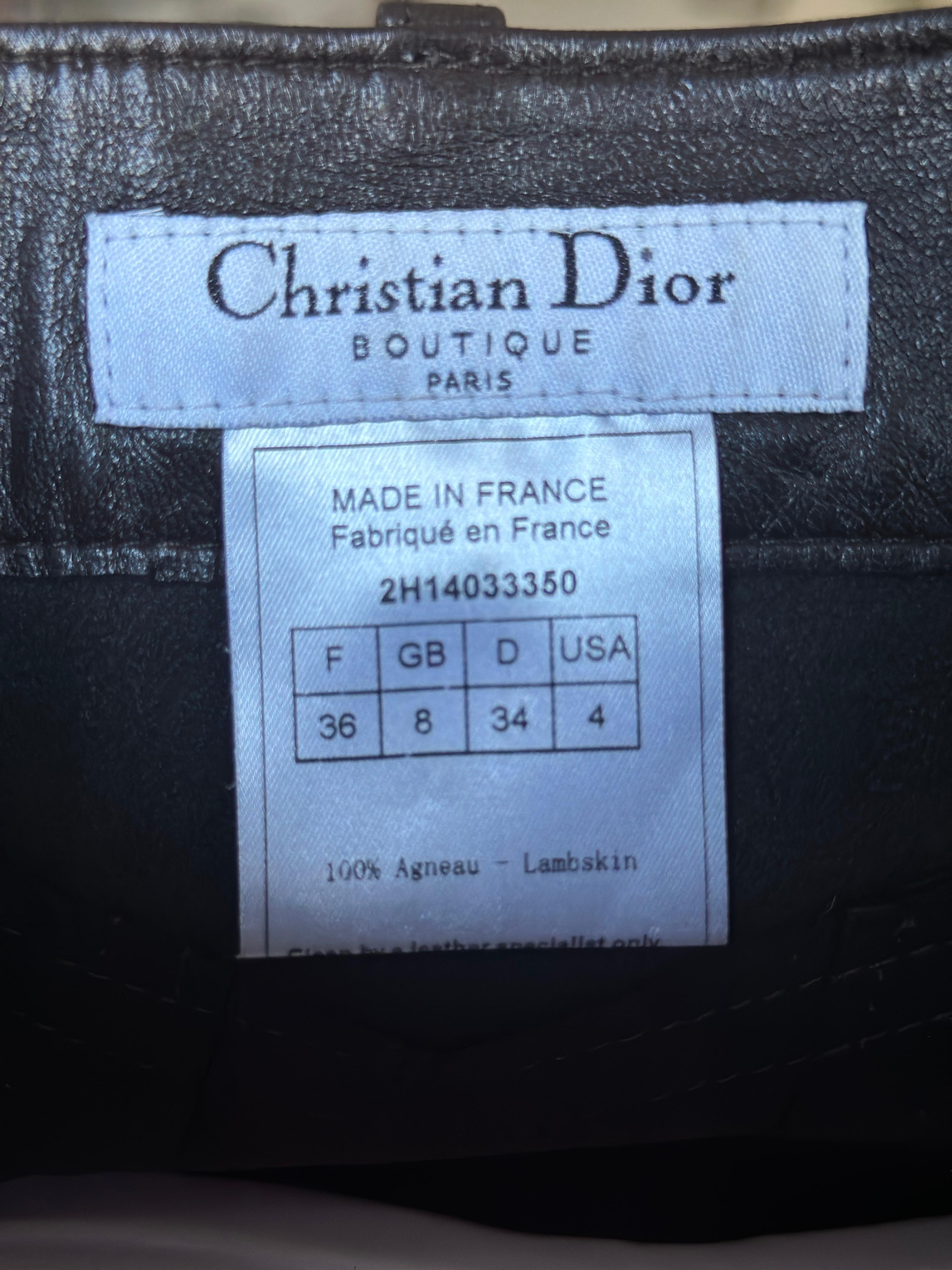 Vintage Dior Leder-Laufstegrock aus Leder H/W 2002 Damen im Angebot