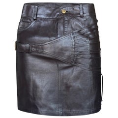 Vintage Dior Leather Runway Skirt FW2002
