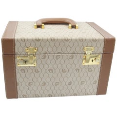 Vintage Dior Monogramme Coffre de Vanity en toile et cuir