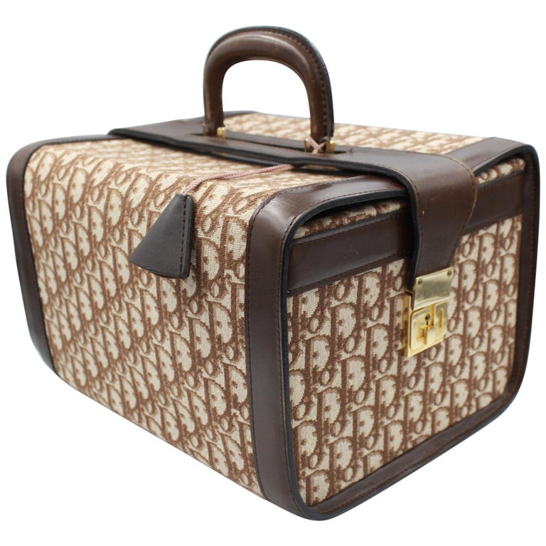 Vintage Dior Monogramme Canvas and Leather Vanity Case Trunk at 1stDibs