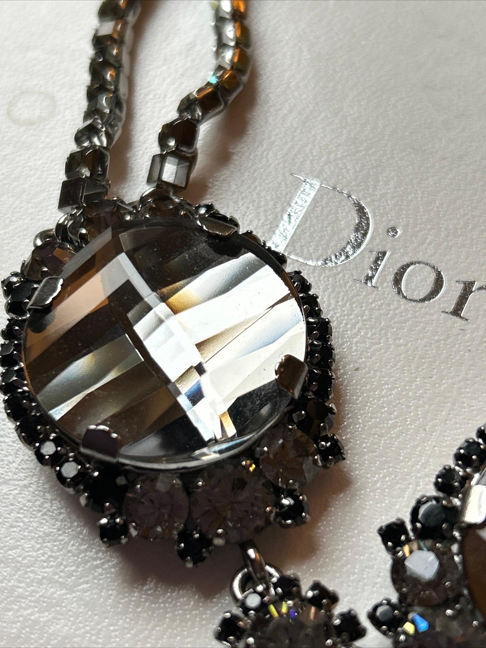 Vintage Dior necklace with crystals For Sale 8