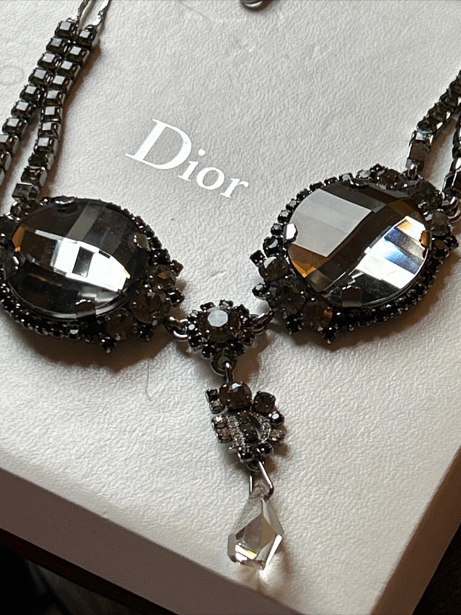 Vintage Dior necklace with crystals For Sale 16