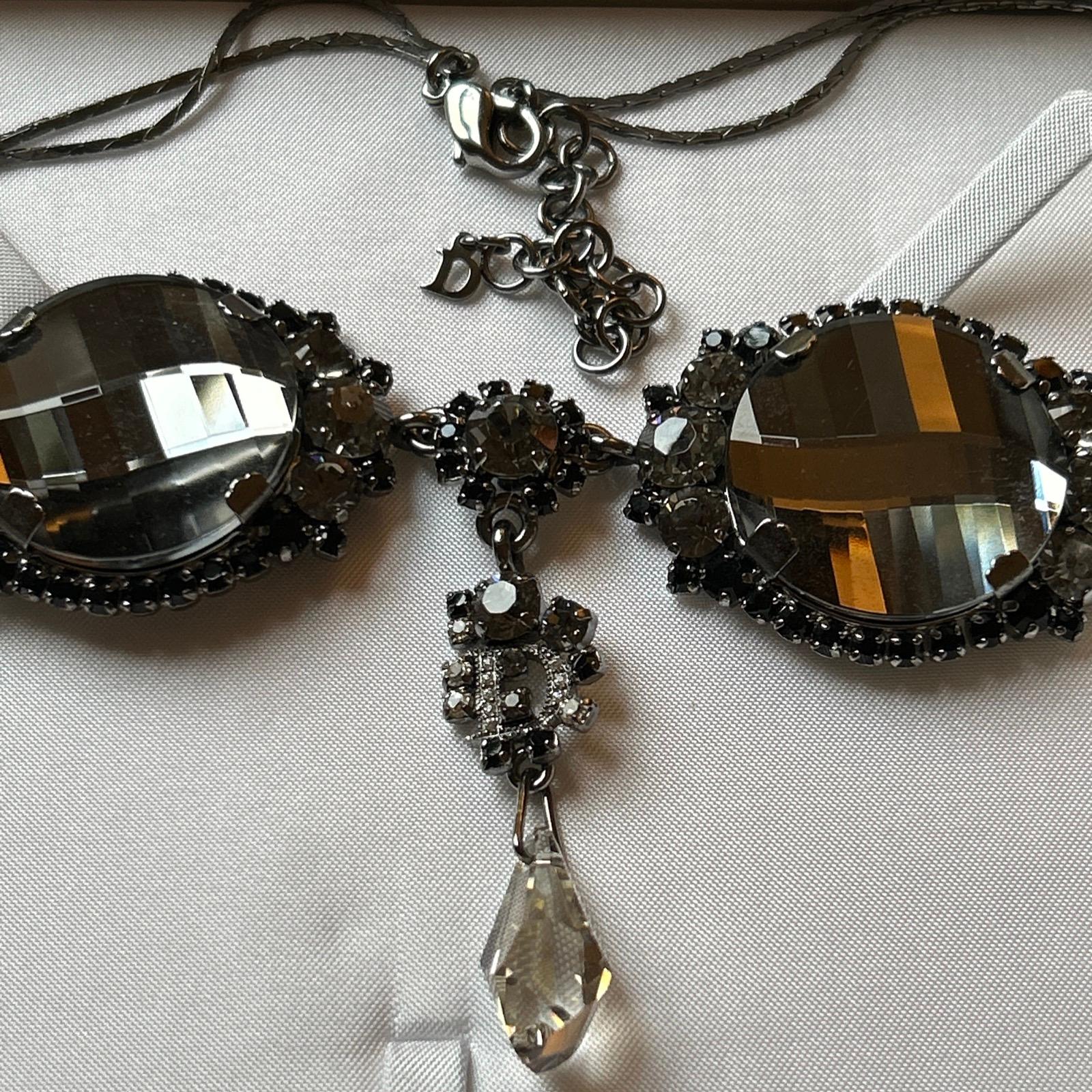 Vintage Dior necklace with crystals For Sale 2