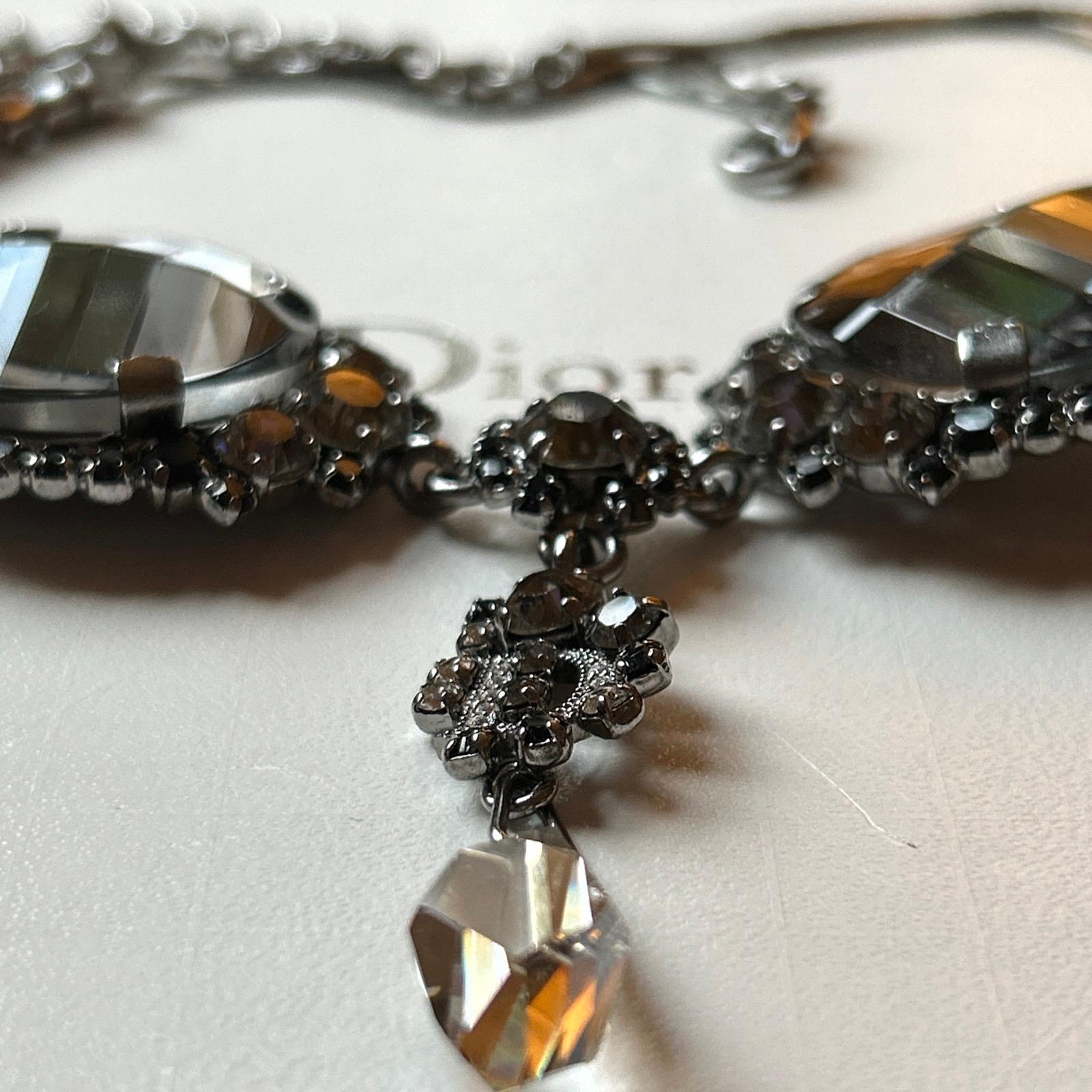 Vintage Dior necklace with crystals For Sale 3