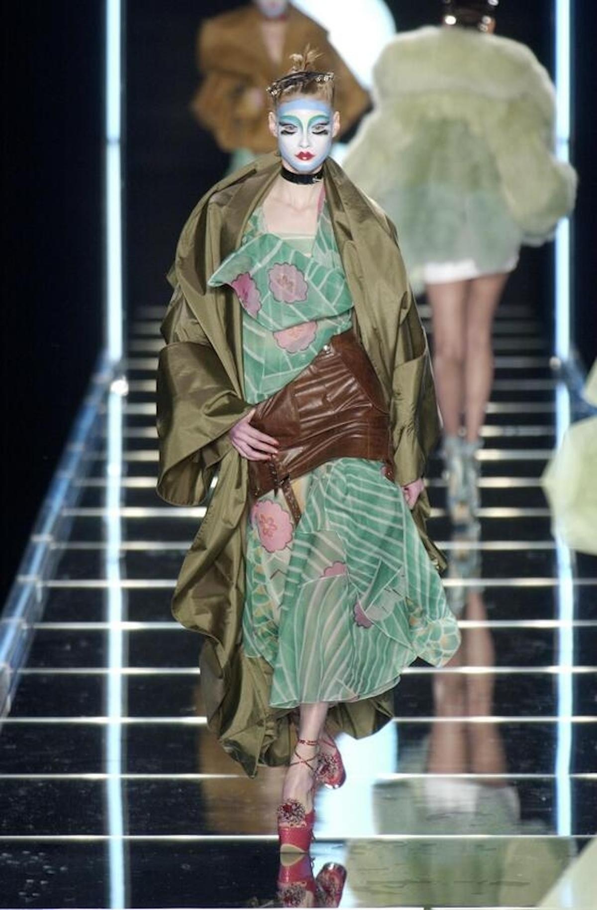 Vintage Dior Runway Leather Skirt with Belt  FW 2003 1