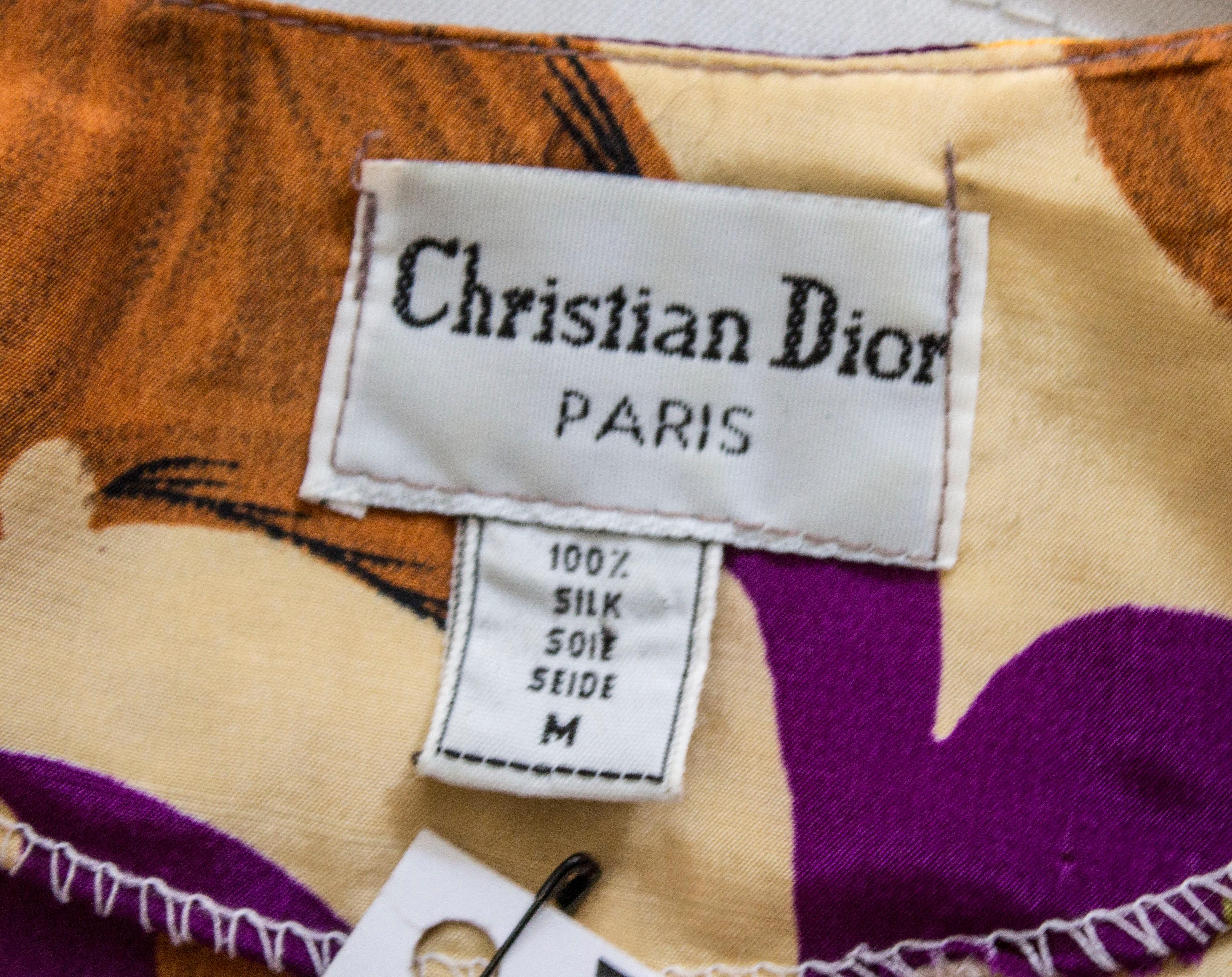 Vintage Dior Silk Blouse For Sale 1