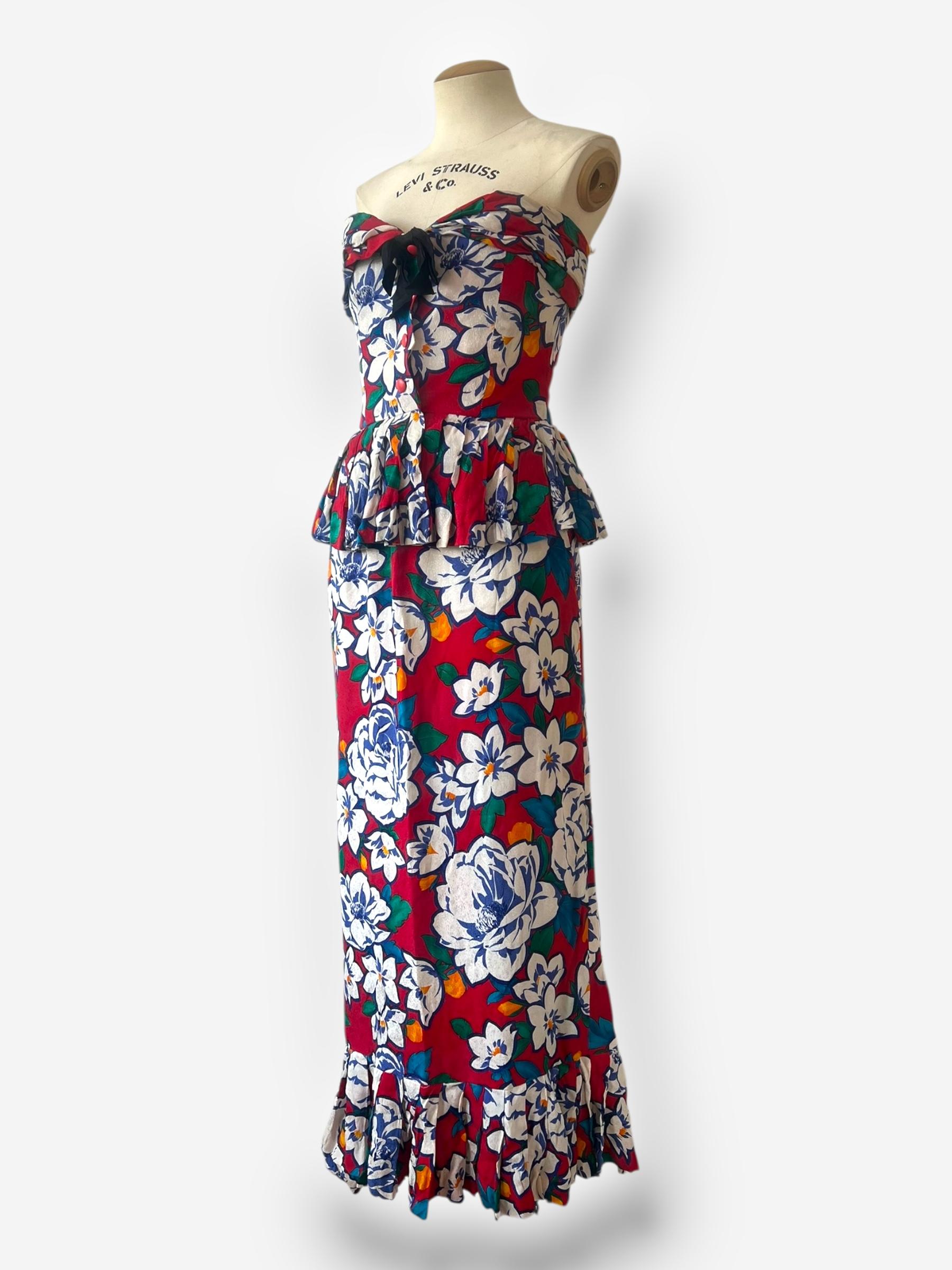 Gray Vintage Dior Silk Ensemble, circa 1980s For Sale
