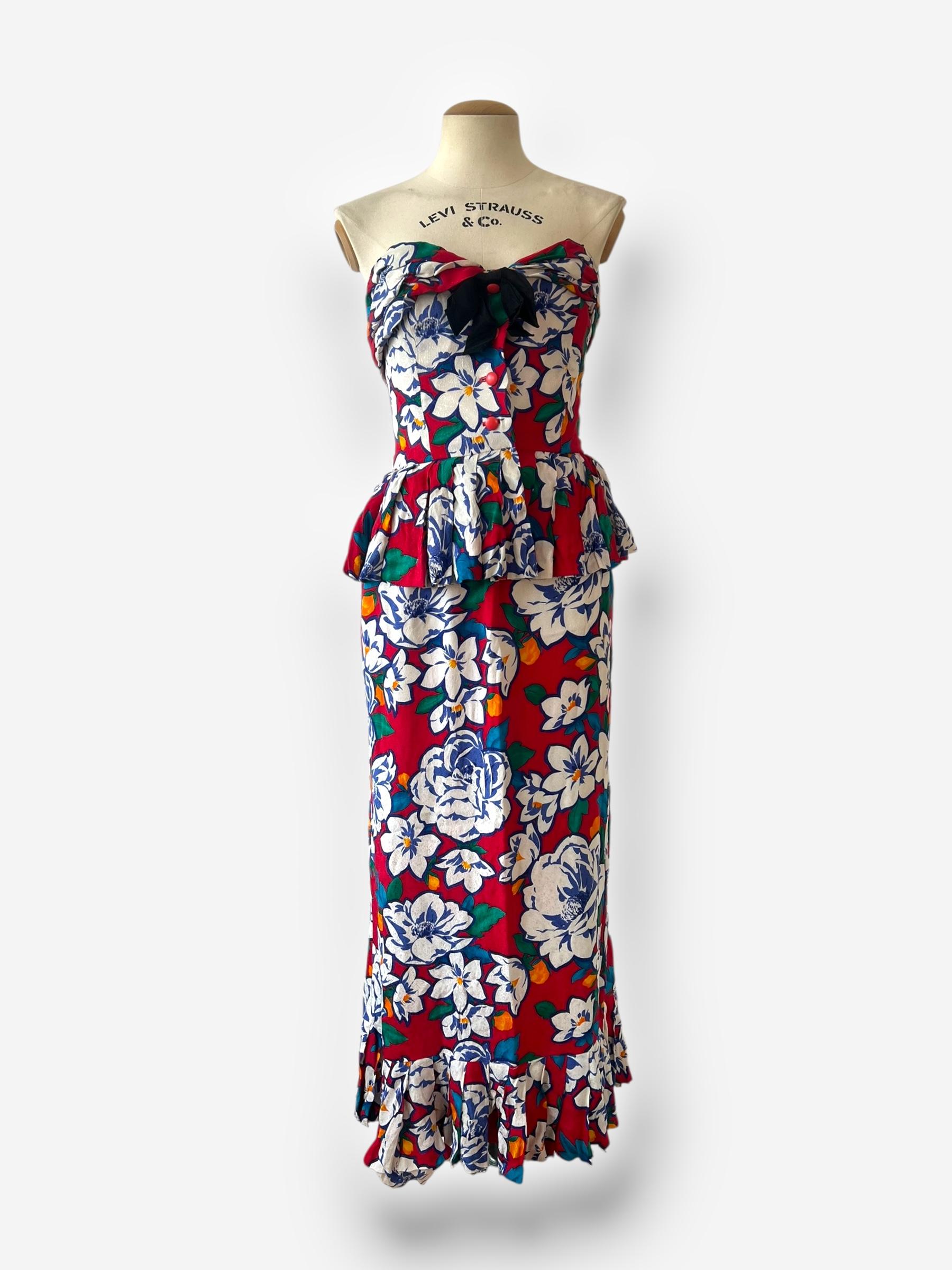 Women's Vintage Dior Silk Ensemble, circa 1980s For Sale