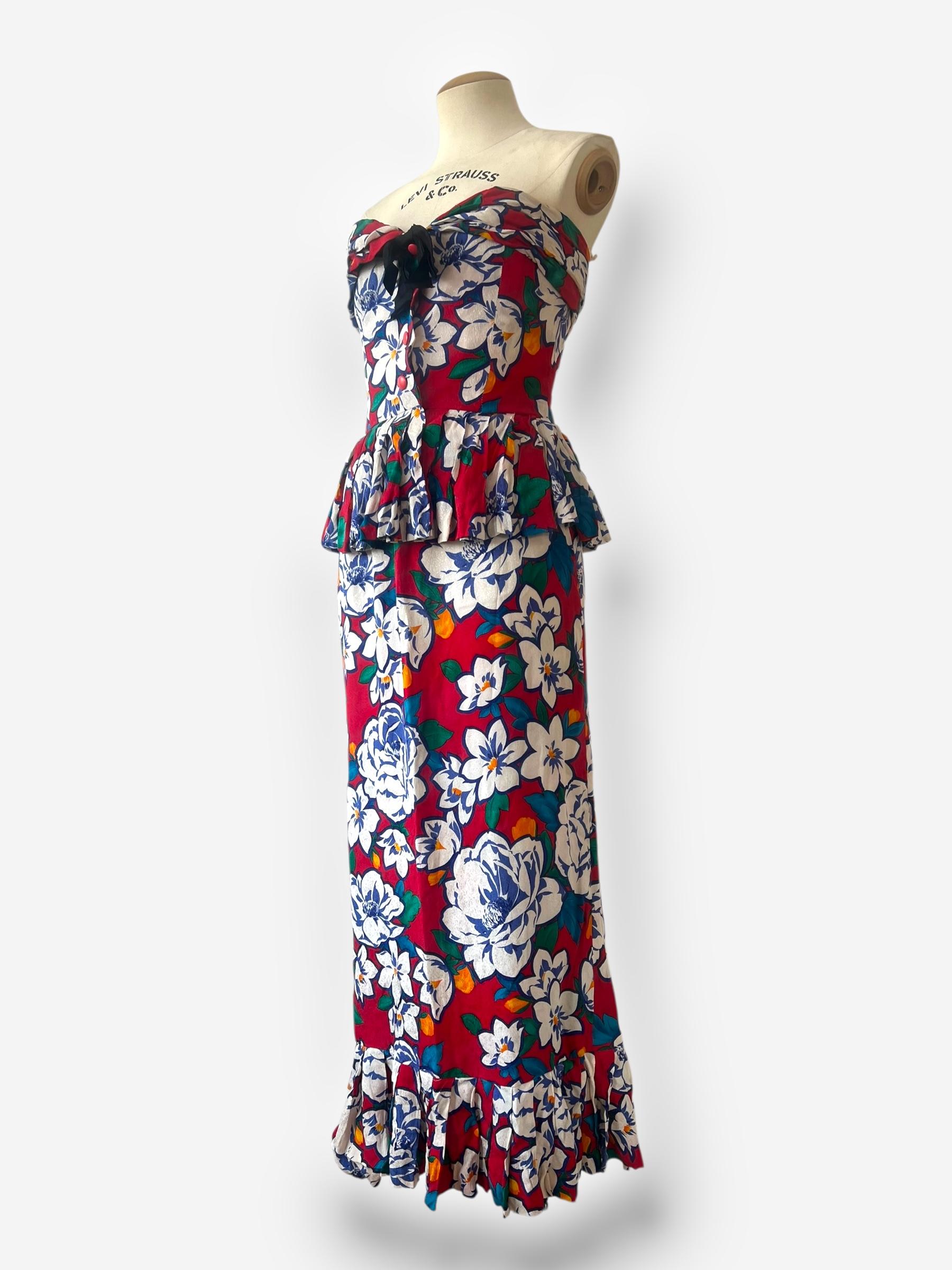 Vintage Dior Silk Ensemble, circa 1980s For Sale 1
