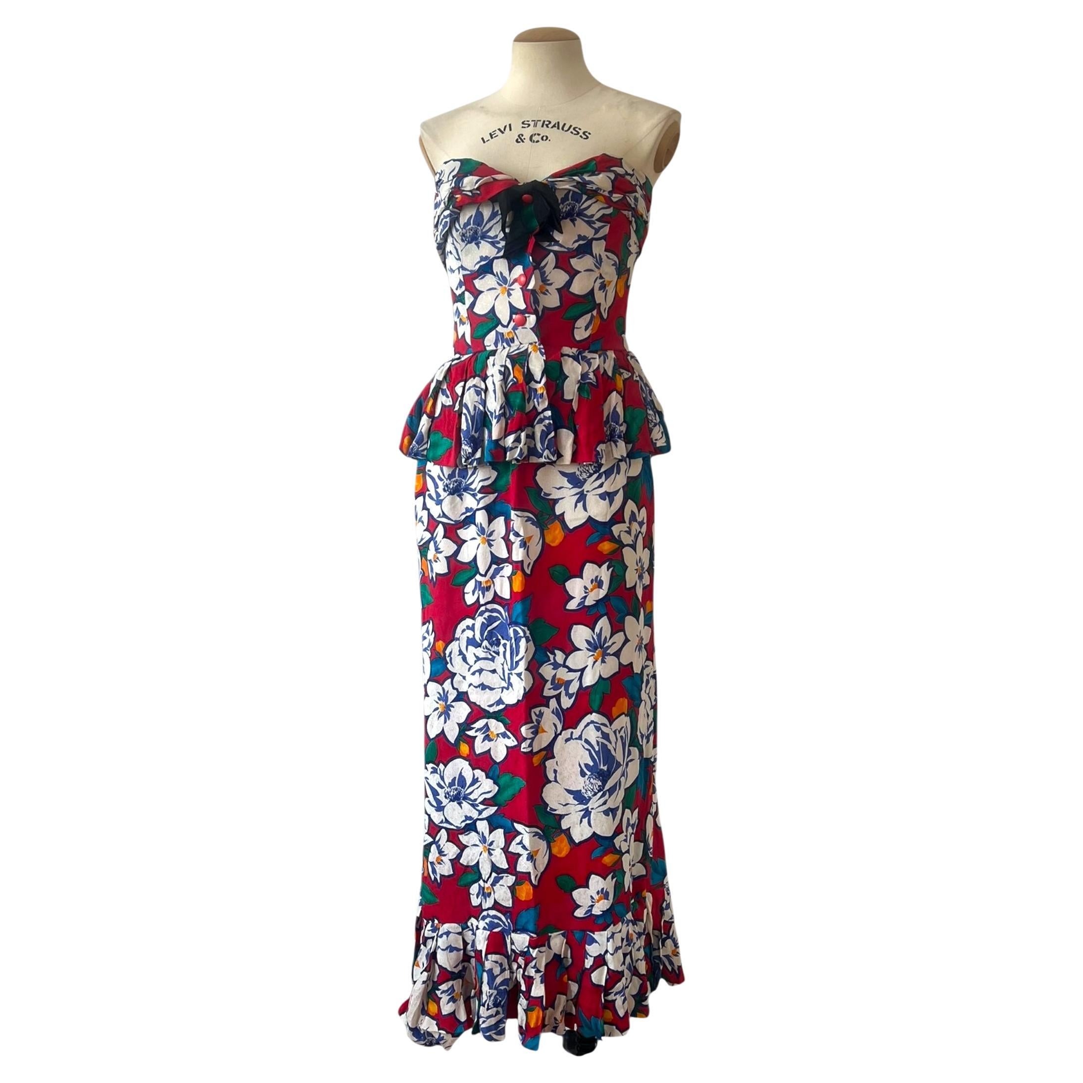 Vintage Dior Silk Ensemble, circa 1980s For Sale