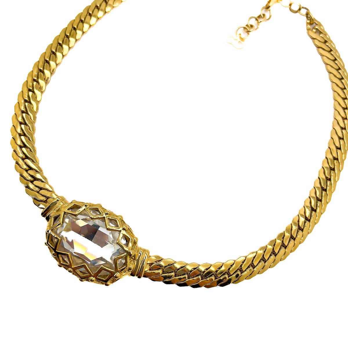 Women's Vintage Dior Statement Crystal Headlamp Collar 1980s For Sale
