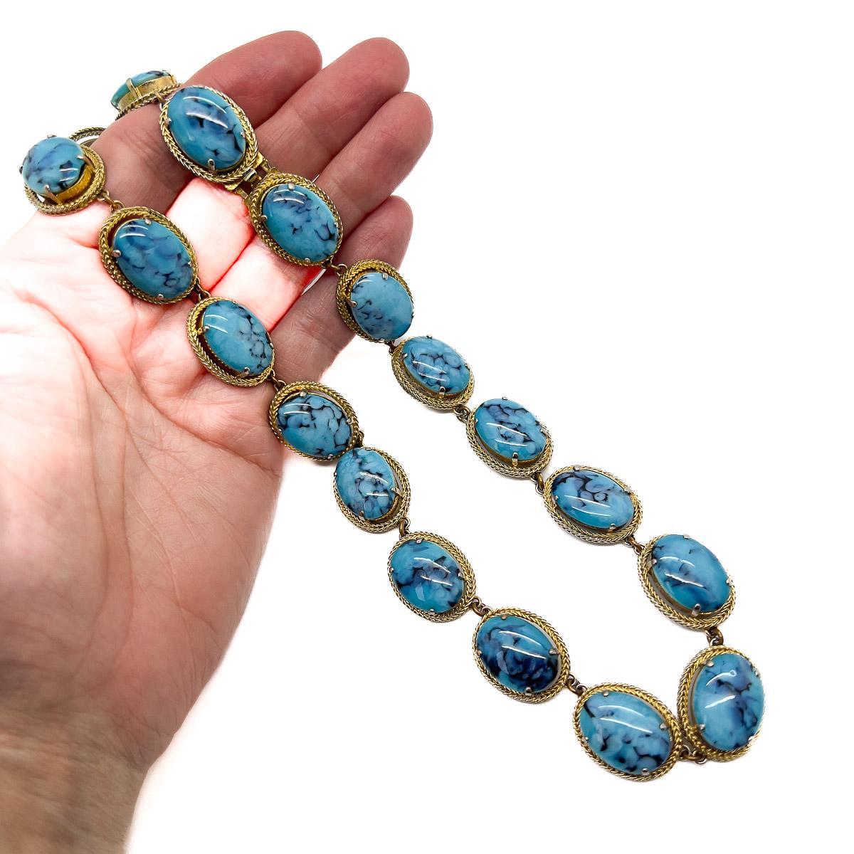 Vintage Dior Turquoise Riviere Necklace 1962 In Good Condition For Sale In Wilmslow, GB