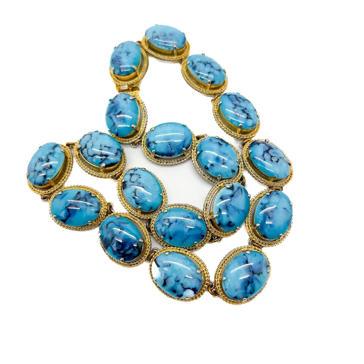 Vintage Dior Turquoise Riviere Necklace 1962 For Sale 1