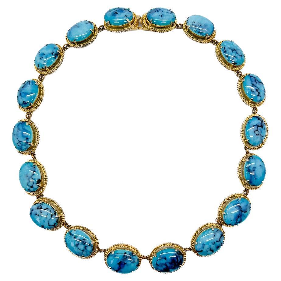 Vintage Dior Turquoise Riviere Necklace 1962