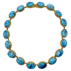Retro Dior Turquoise Riviere Necklace 1962