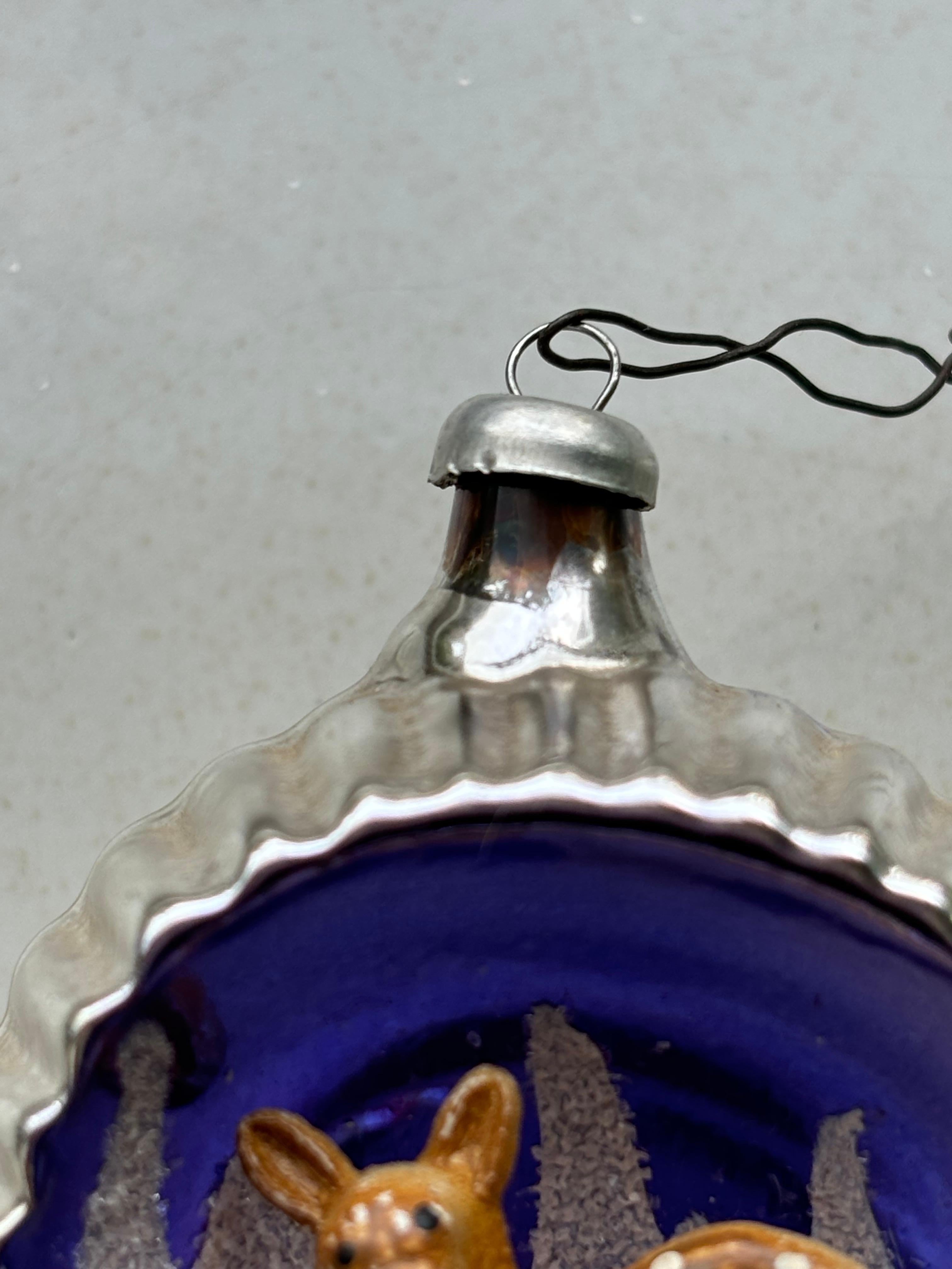 Mercury Glass Vintage Diorama Christmas Ornament, Italy. For Sale