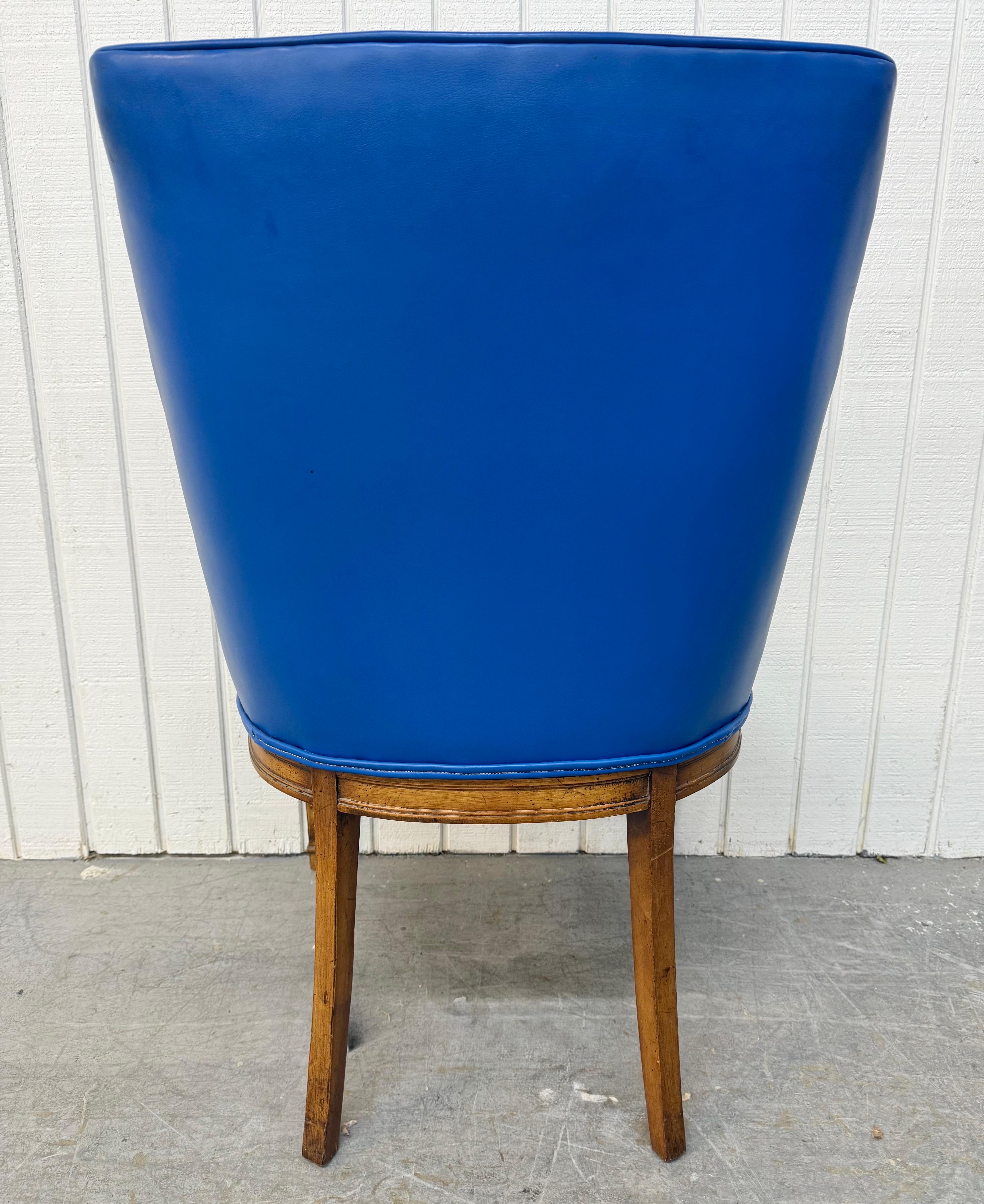 Blaue Kunstleder-Esszimmerstühle im Directoire-Stil - 4er-Set (20. Jahrhundert) im Angebot