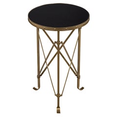 Beistelltisch im Directoire-Stil aus Messing und Stein aus Gueridon