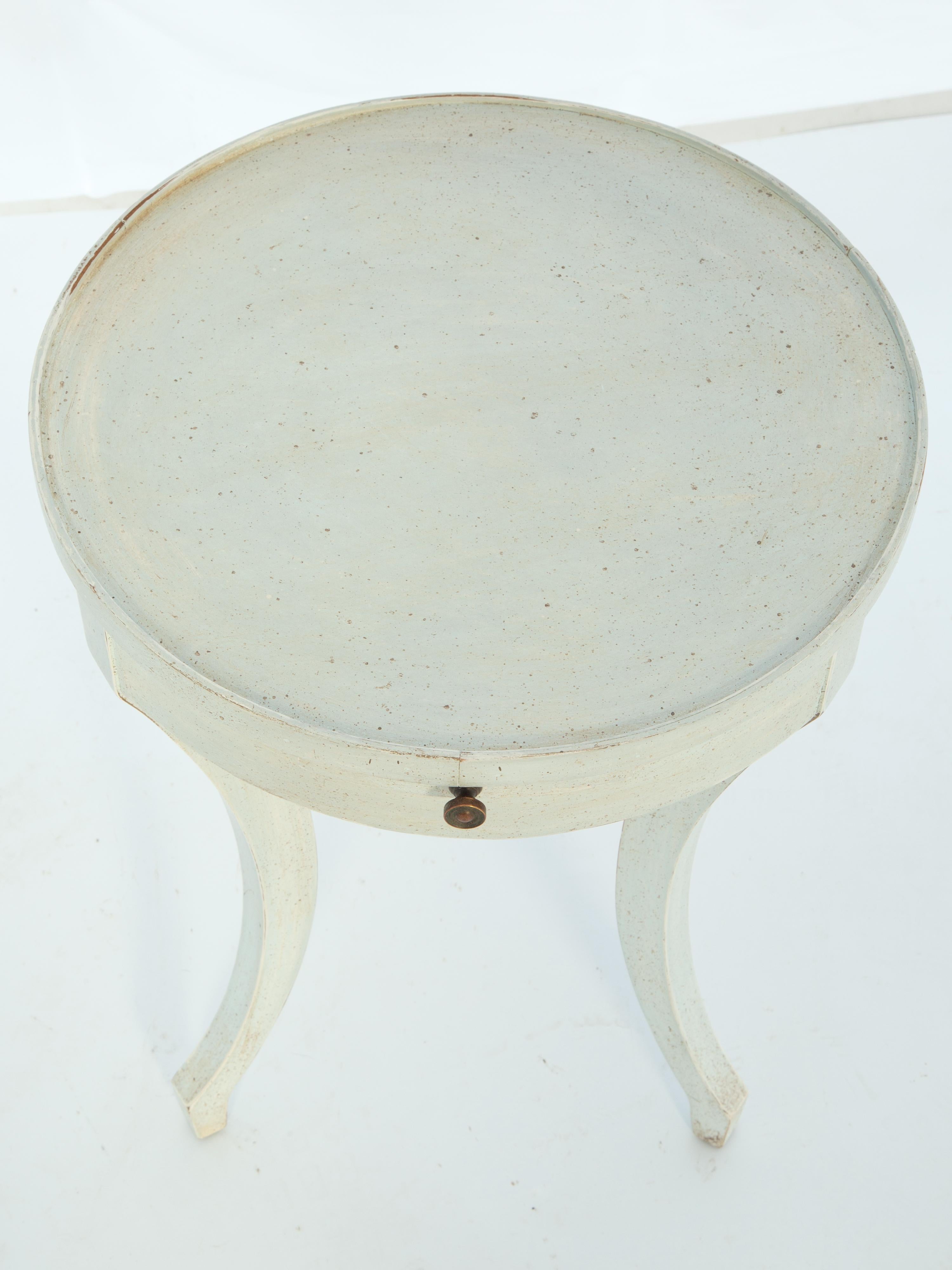 20th Century Vintage Directoire Style Painted Accent Table with Slide For Sale