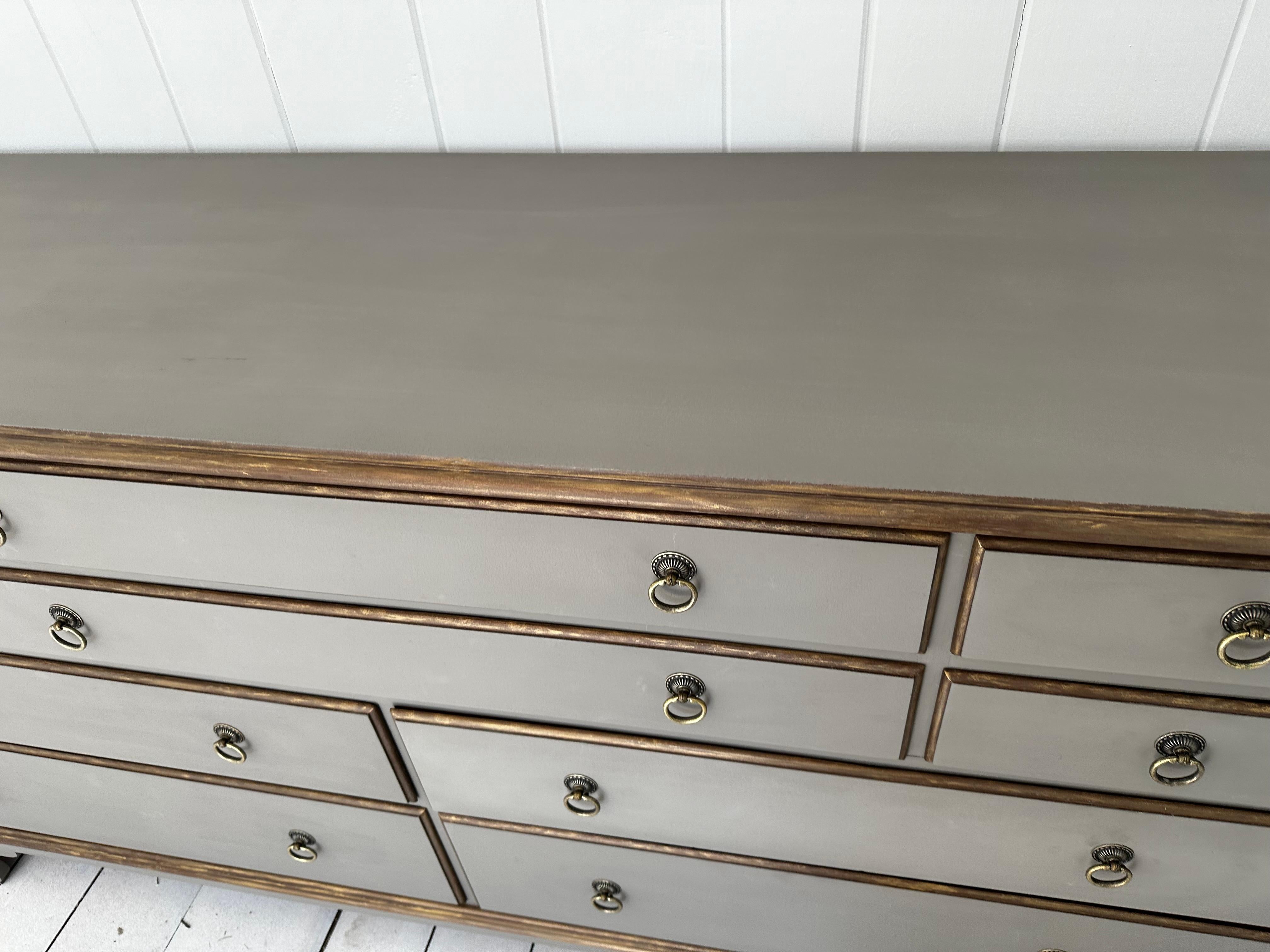 Hand-Painted Vintage Directoire Style Painted Dresser For Sale